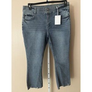 Women’s Jeans G22 Los Angeles Cut Off Ankle Stretch Double Button Light Wash 16W